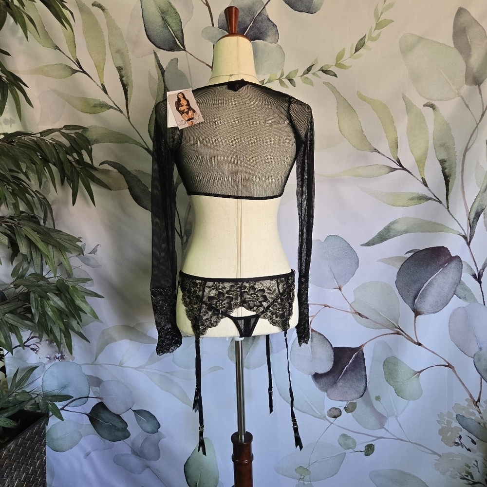 DREAMGIRL | Delicate & Demure Bralette Set in Black sz S - Picture 6 of 12